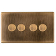 EuroLite Electrical Antique Brass / Concealed 3mm 1 Gang Dimmer - LED Eurolite 4 Gang Dimmer - Antique Brass
