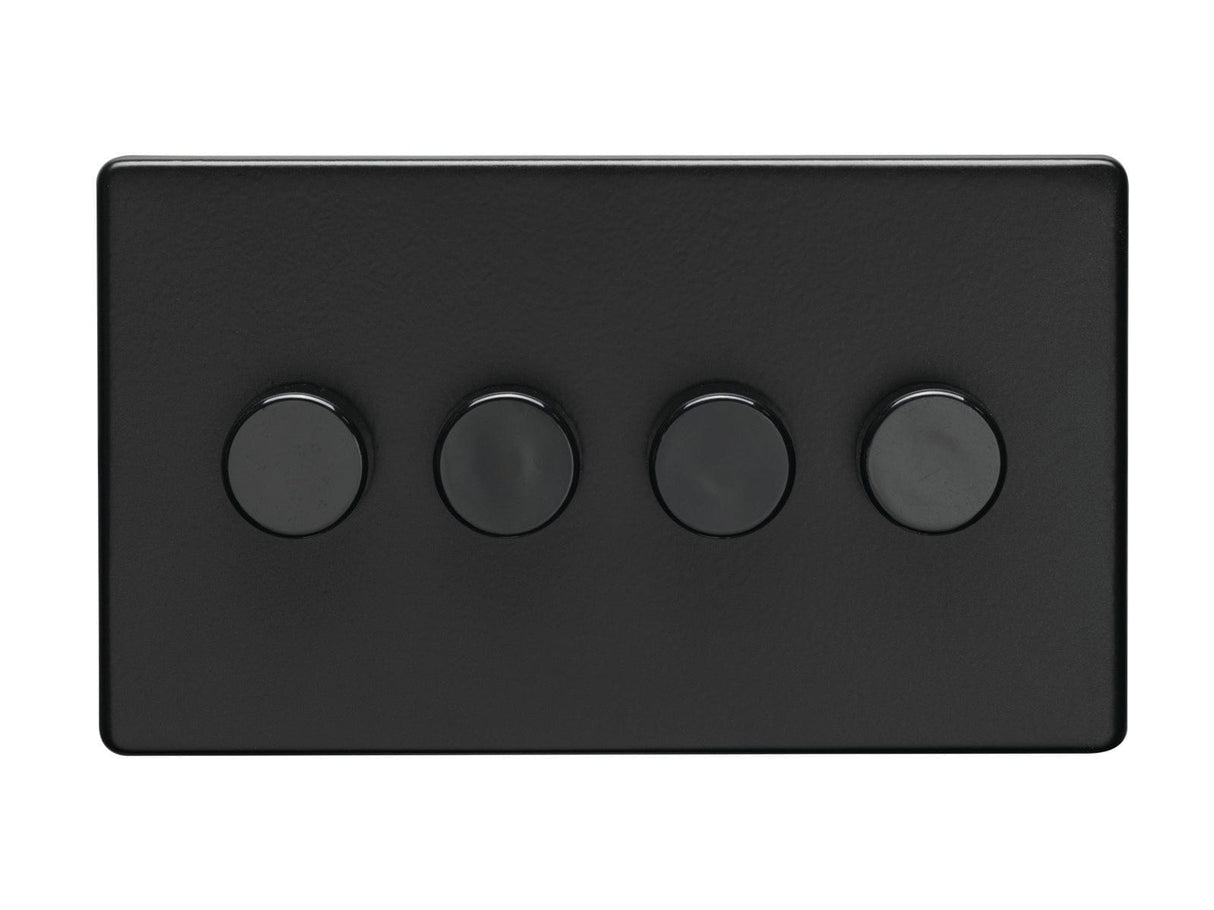 EuroLite Electrical Matt Black / Concealed 3mm 1 Gang Dimmer - LED Eurolite 4 Gang Dimmer - Matt Black