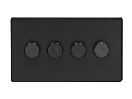 EuroLite Electrical Matt Black / Concealed 3mm 1 Gang Dimmer - LED Eurolite 4 Gang Dimmer - Matt Black