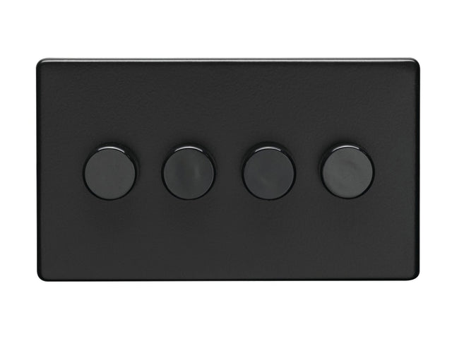 EuroLite Electrical Matt Black / Concealed 3mm 1 Gang Dimmer - LED Eurolite 4 Gang Dimmer - Matt Black