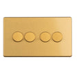 EuroLite Electrical Satin brass / Concealed 3mm 1 Gang Dimmer - LED Eurolite 4 Gang Dimmer - Satin brass