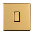 EuroLite Electrical Satin Brass / 1 Gang 10Amp 2 way switch / (With Black Trim) Eurolite Concealed 3mm 1 Gang 10Amp 2 way switch - Satin Brass