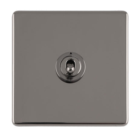 EuroLite Electrical Black Nickel / 1 GANG 10AMP 2WAY TOGGLE SWITCH BLACK NICKEL PLATE / (With Black Trim) Eurolite Concealed 3mm 1 Gang 10Amp 2Way Toggle Switch Black Nickel Plate - Black Nickel (With Black Trim)