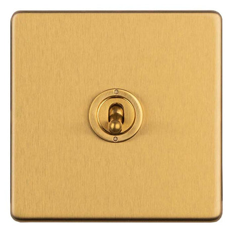 EuroLite Electrical Satin Brass / 1 Gang 2 Way Toggle Switch / (With Black Trim) Eurolite Concealed 3mm 1 Gang 2 Way Toggle Switch - Satin Brass