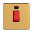 EuroLite Electrical Satin Brass / 1 Gang 45 Amp Switch with Neon Indicator / (With Black Trim) Eurolite Concealed 3mm 1 Gang 45 Amp Switch with Neon Indicator - Satin Brass