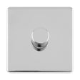 EuroLite Electrical Polished Chrome / 1 Gang Led Push On Off 2Way Dimmer Flat Concealed Polished Chrome Plate / (With White Trim) Eurolite Concealed 3mm 1 Gang Led Push On Off 2Way Dimmer - Polished Chrome (With White Trim)