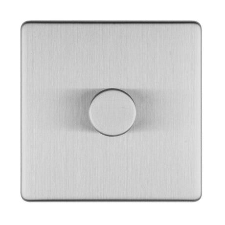 EuroLite Electrical Stainless Steel / 1 Gang Led Push On Off 2Way Dimmer Flat Concealed Satin Stainless Plate Eurolite Concealed 3mm 1 Gang Led Push On Off 2Way Dimmer - Stainless Steel