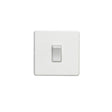 EuroLite Electrical Matt White / 1 Gang Switch / (With White Trim) Eurolite Concealed 3mm 1 Gang Switch - White (With White Trim)
