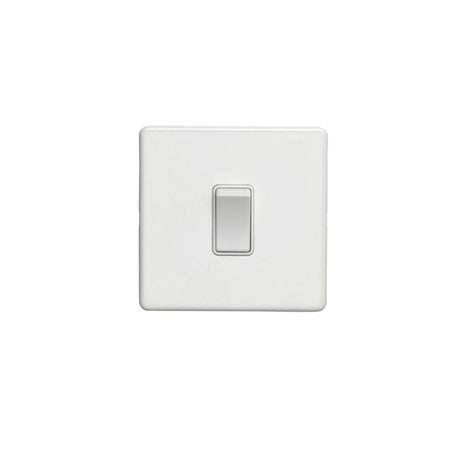 EuroLite Electrical Matt White / 1 Gang Switch / (With White Trim) Eurolite Concealed 3mm 1 Gang Switch - White (With White Trim)