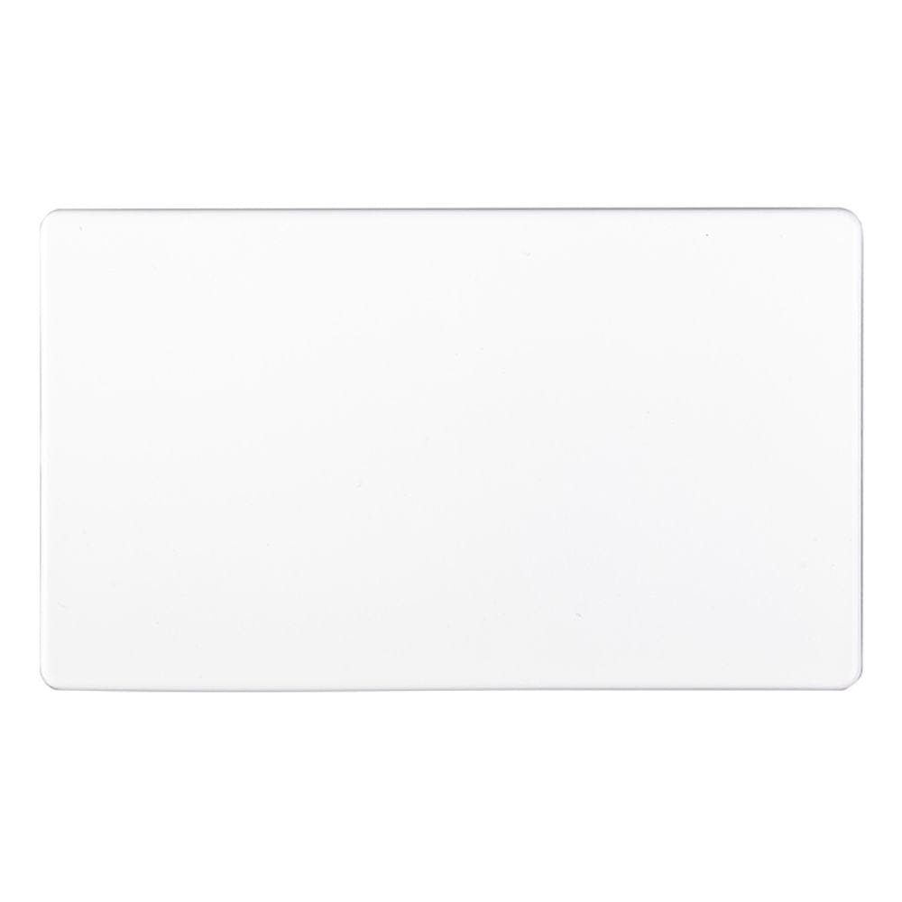 EuroLite Electrical Matt White / Double Blank Plate / (With White Trim) Eurolite Concealed 3mm Double Blank Plate - White (With White Trim)
