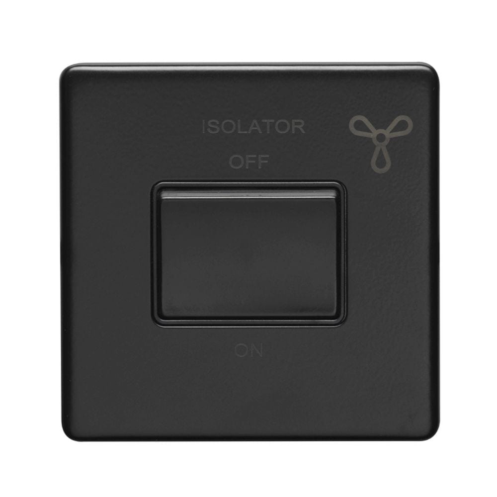 EuroLite Electrical Matt Black / Fan Switch / (With Black Trim) Eurolite Concealed 3mm Fan Switch - Matt Black (With Black Trim)