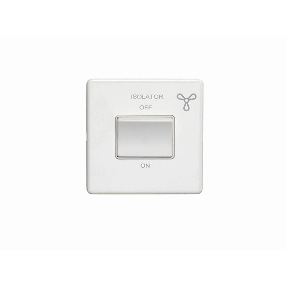 EuroLite Electrical Matt White / Fan Switch / (With White Trim) Eurolite Concealed 3mm Fan Switch - White (With White Trim)