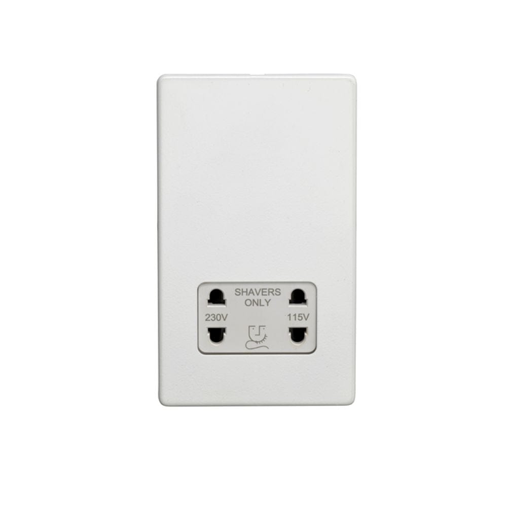EuroLite Electrical Matt White / Shaver Socket / (With White Trim) Eurolite Concealed 3mm Shaver Socket - White (With White Trim)