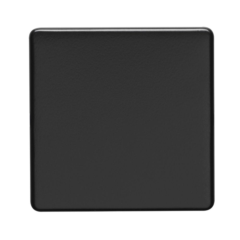 EuroLite Electrical Matt Black / Single Blank Plate / (With Black Trim) Eurolite Concealed 3mm Single Blank Plate - Matt Black (With Black Trim)