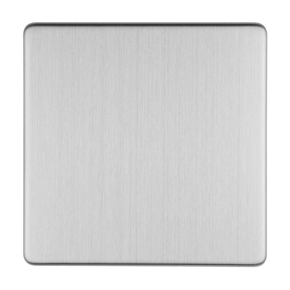 EuroLite Electrical Stainless Steel / SINGLE BLANK FLAT CONCEALED SATIN STAINLESS PLATE Eurolite Concealed 3mm Single Blank - Stainless Steel