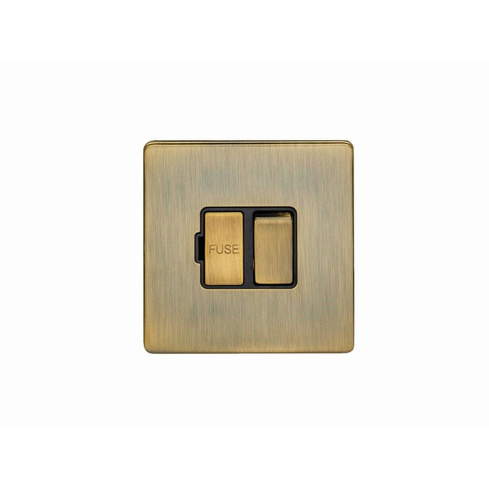 EuroLite Electrical Antique Brass / Switched Fuse Spur / (With Black Trim) Eurolite Concealed 3mm Switched Fuse Spur - Antique Brass (With Black Trim)