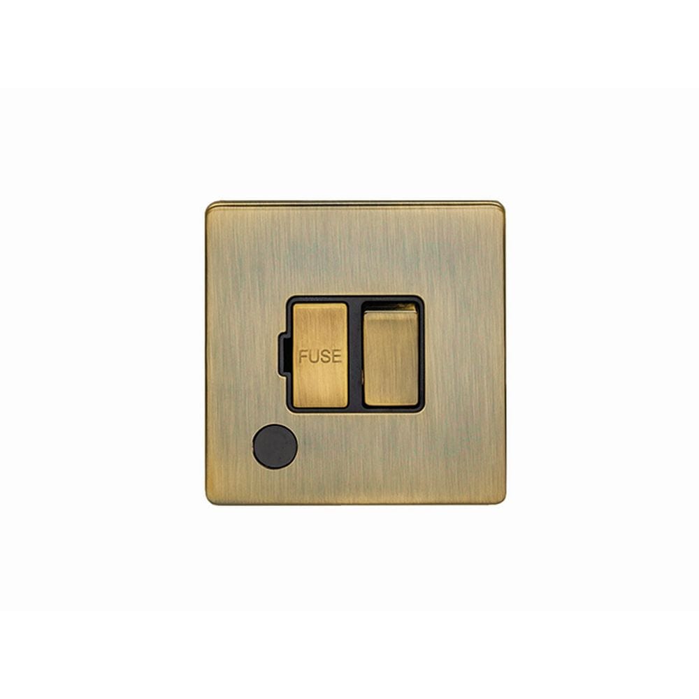 EuroLite Electrical Antique Brass / Switched Fuse Spur / (With Black Trim) Eurolite Concealed 3mm Switched Fuse Spur - Antique Brass (With Black Trim)