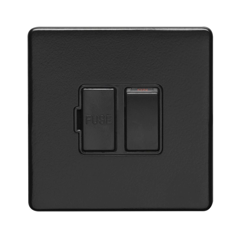 EuroLite Electrical Matt Black / Switched Fuse Spur / (With Black Trim) Eurolite Concealed 3mm Switched Fuse Spur - Matt Black (With Black Trim)