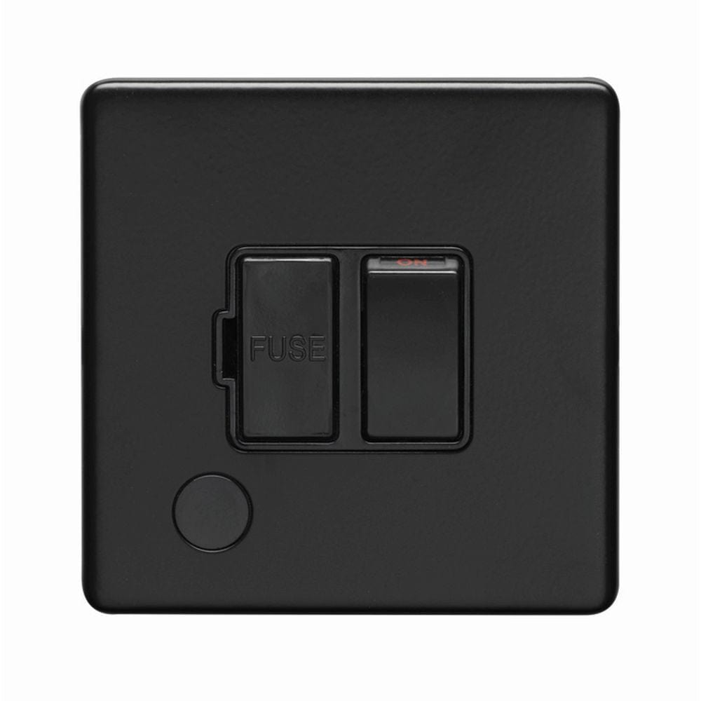 EuroLite Electrical Matt Black / Switched Fuse Spur / (With Black Trim) Eurolite Concealed 3mm Switched Fuse Spur - Matt Black (With Black Trim)