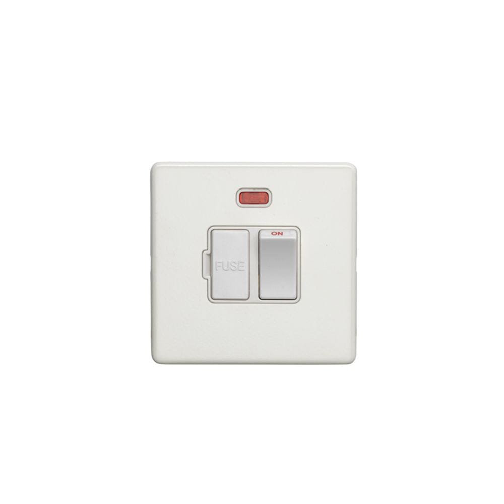 EuroLite Electrical Matt White / Switched Fuse Spur / (With White Trim) Eurolite Concealed 3mm Switched Fuse Spur - White (With White Trim)