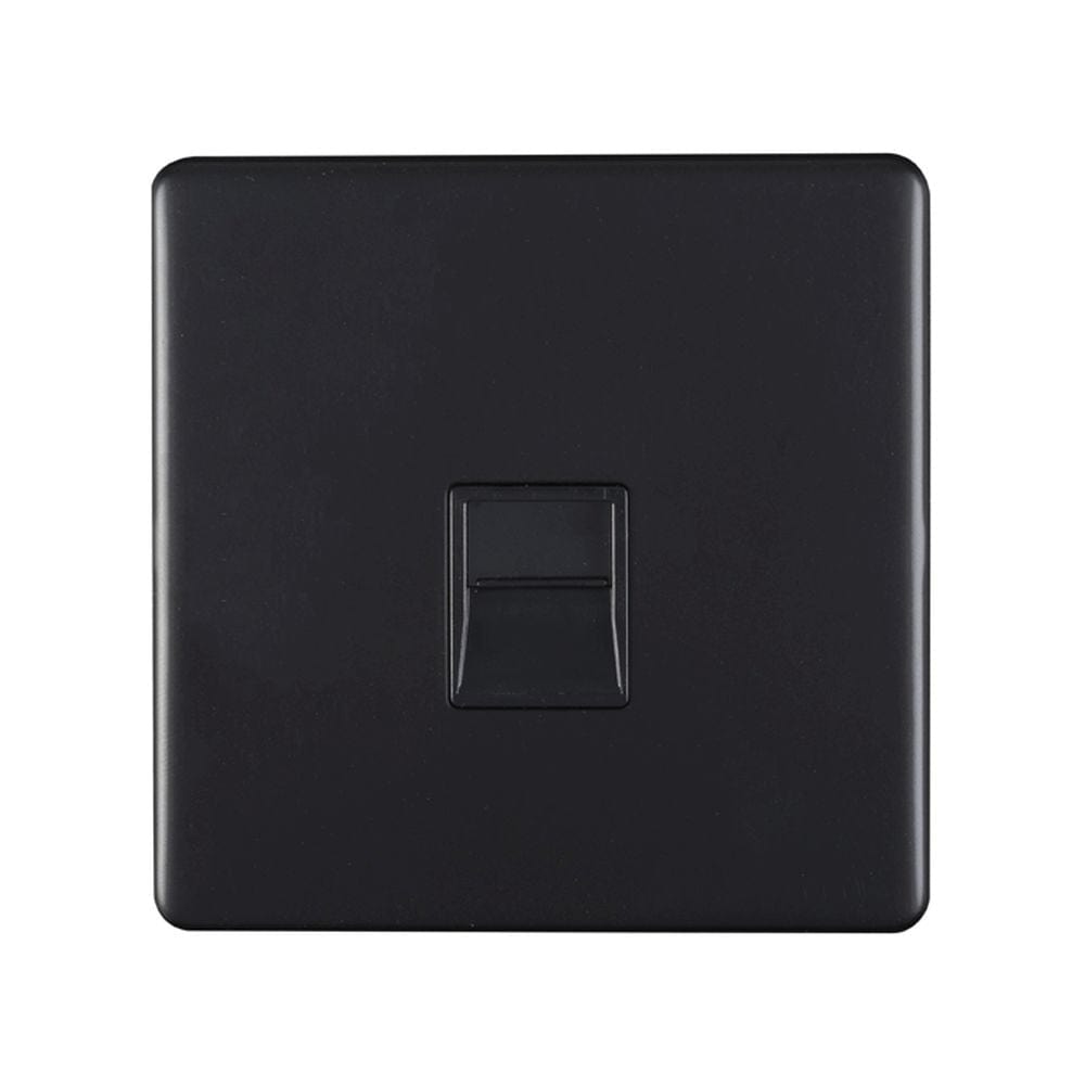 EuroLite Electrical Matt Black / Telephone Master / (With Black Trim) Eurolite Concealed 3mm Telephone Master - Matt Black (With Black Trim)