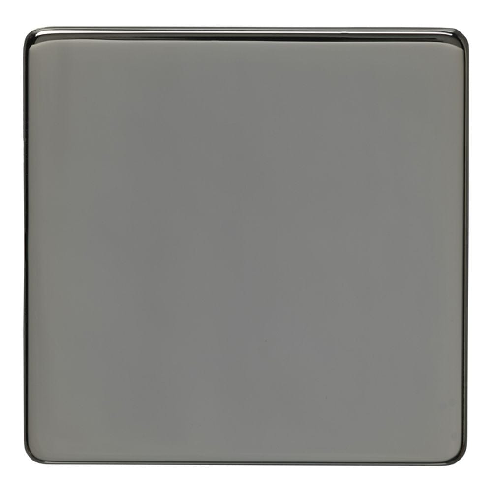 EuroLite Electrical Black Nickel / Single Blank Plate / (With Black Trim) Eurolite Concealed 6mm Single Blank Plate - Black Nickel (With Black Trim)