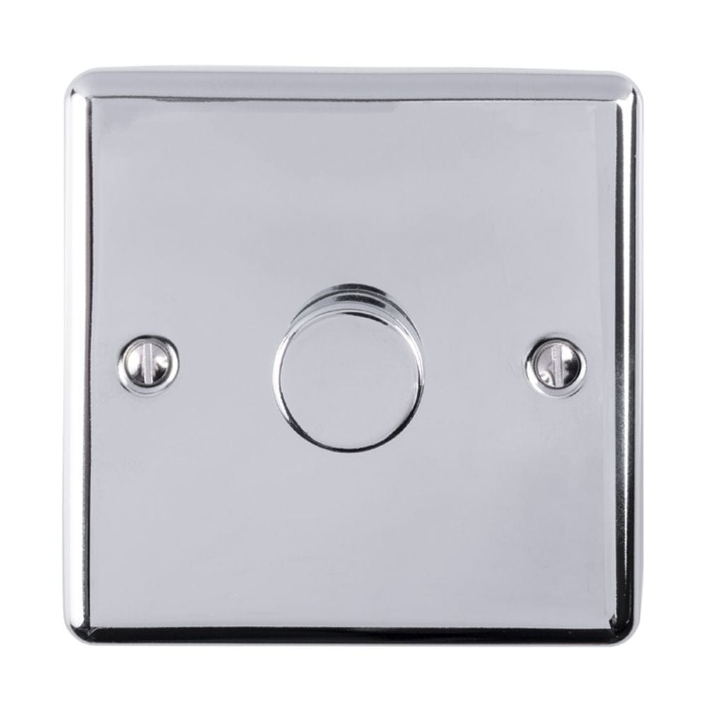 EuroLite Electrical Polished Chrome / 1 Gang Dimmer / (With Enhance Trim) Eurolite Enhance Decorative 1 Gang Dimmer - Polished Chrome