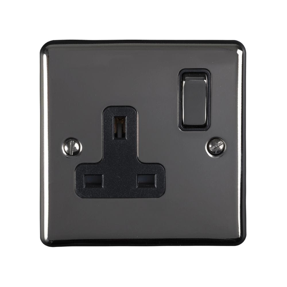 EuroLite Electrical Black Nickel / 1 Gang Socket / (With Black Trim) Eurolite Enhance Decorative 1 Gang Socket - Black Nickel (With Black Trim)