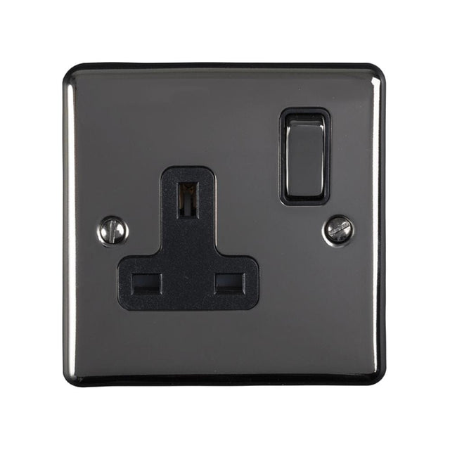 EuroLite Electrical Black Nickel / 1 Gang Socket / (With Black Trim) Eurolite Enhance Decorative 1 Gang Socket - Black Nickel (With Black Trim)