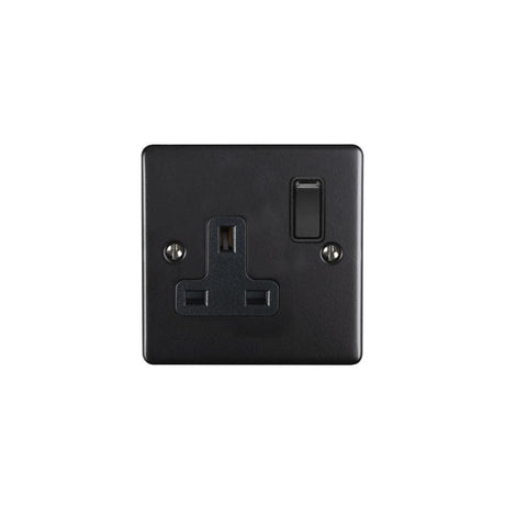 EuroLite Electrical Matt Black / 1 Gang Socket / (With Black Trim) Eurolite Enhance Decorative 1 Gang Socket - Matt Black (With Black Trim)