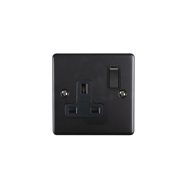 EuroLite Electrical Matt Black / 1 Gang Socket / (With Black Trim) Eurolite Enhance Decorative 1 Gang Socket - Matt Black (With Black Trim)