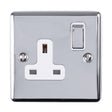 EuroLite Electrical Polished Chrome / 1 Gang Socket / (With White Trim) Eurolite Enhance Decorative 1 Gang Socket - Polished Chrome (With White Trim)