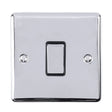EuroLite Electrical Polished Chrome / 1 Gang Switch / (With Black Trim) Eurolite Enhance Decorative 1 Gang Switch - Polished Chrome (With Black Trim)