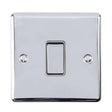 EuroLite Electrical Polished Chrome / 1 Gang Switch / (With GREY Trim) Eurolite Enhance Decorative 1 Gang Switch - Polished Chrome (With Grey Trim)