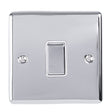 EuroLite Electrical Polished Chrome / 1 Gang Switch / (With White Trim) Eurolite Enhance Decorative 1 Gang Switch - Polished Chrome (With White Trim)