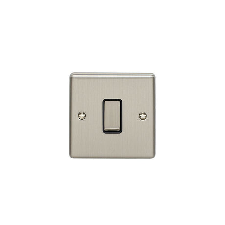 EuroLite Electrical Satin Stainless / 1 Gang Switch / (With Black Trim) Eurolite Enhance Decorative 1 Gang Switch - Satin Stainless Steel (With Black Trim)