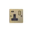 EuroLite Electrical Antique Brass / 1 Gang USB Socket / (With Black Trim) Eurolite Enhance Decorative 1 Gang USB Socket - Antique Brass (With Black Trim)