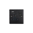 EuroLite Electrical Matt Black / 1 Gang USB Socket / (With Black Trim) Eurolite Enhance Decorative 1 Gang USB Socket - Matt Black (With Black Trim)