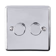 EuroLite Electrical Polished Chrome / 2 Gang Dimmer / (With Enhance Trim) Eurolite Enhance Decorative 2 Gang Dimmer - Polished Chrome