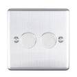 EuroLite Electrical Satin Stainless / 2 Gang Dimmer / (With Enhance Trim) Eurolite Enhance Decorative 2 Gang Dimmer - Satin Stainless Steel