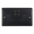 EuroLite Electrical Matt Black / 2 Gang Socket / (With Black Trim) Eurolite Enhance Decorative 2 Gang Socket - Matt Black (With Black Trim)