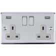 EuroLite Electrical Polished Chrome / 2 Gang USB Socket / (With GREY Trim) Eurolite Enhance Decorative 2 Gang USB Socket - Polished Chrome (With Grey Trim)