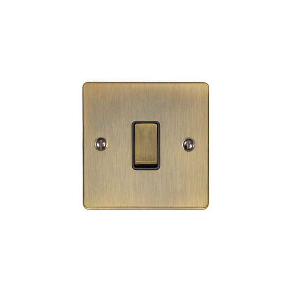 EuroLite Electrical Antique Brass / 20Amp Switch / (With Black Trim) Eurolite Enhance Decorative 20Amp Switch - Antique Brass (With Black Trim)