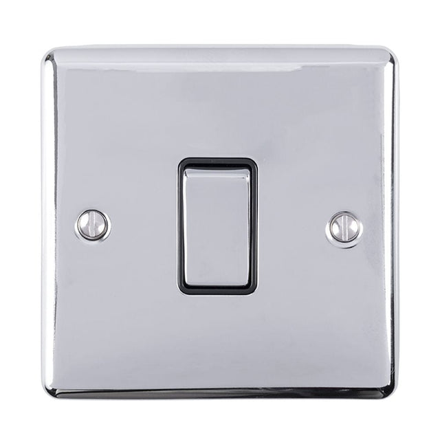 EuroLite Electrical Polished Chrome / 20Amp Switch / (With Black Trim) Eurolite Enhance Decorative 20Amp Switch - Polished Chrome (With Black Trim)