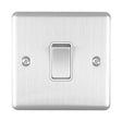 EuroLite Electrical Satin Stainless / 20Amp Switch / (With White Trim) Eurolite Enhance Decorative 20Amp Switch - Satin Stainless Steel (With White Trim)