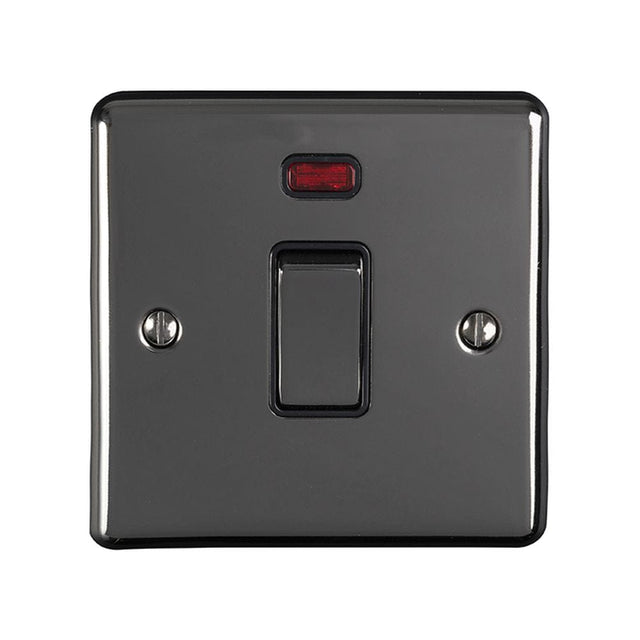 EuroLite Electrical Black Nickel / 20Amp Switch with Neon Indicator / (With Black Trim) Eurolite Enhance Decorative 20Amp Switch with Neon Indicator - Black Nickel (With Black Trim)