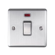 EuroLite Electrical Satin Stainless / 20Amp Switch with Neon Indicator / (With Grey Trim) Eurolite Enhance Decorative 20Amp Switch with Neon Indicator - Satin Stainless Steel (With Grey Trim)