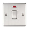 EuroLite Electrical Satin Stainless / 20Amp Switch with Neon Indicator / (With White Trim) Eurolite Enhance Decorative 20Amp Switch with Neon Indicator - Satin Stainless Steel (With White Trim)
