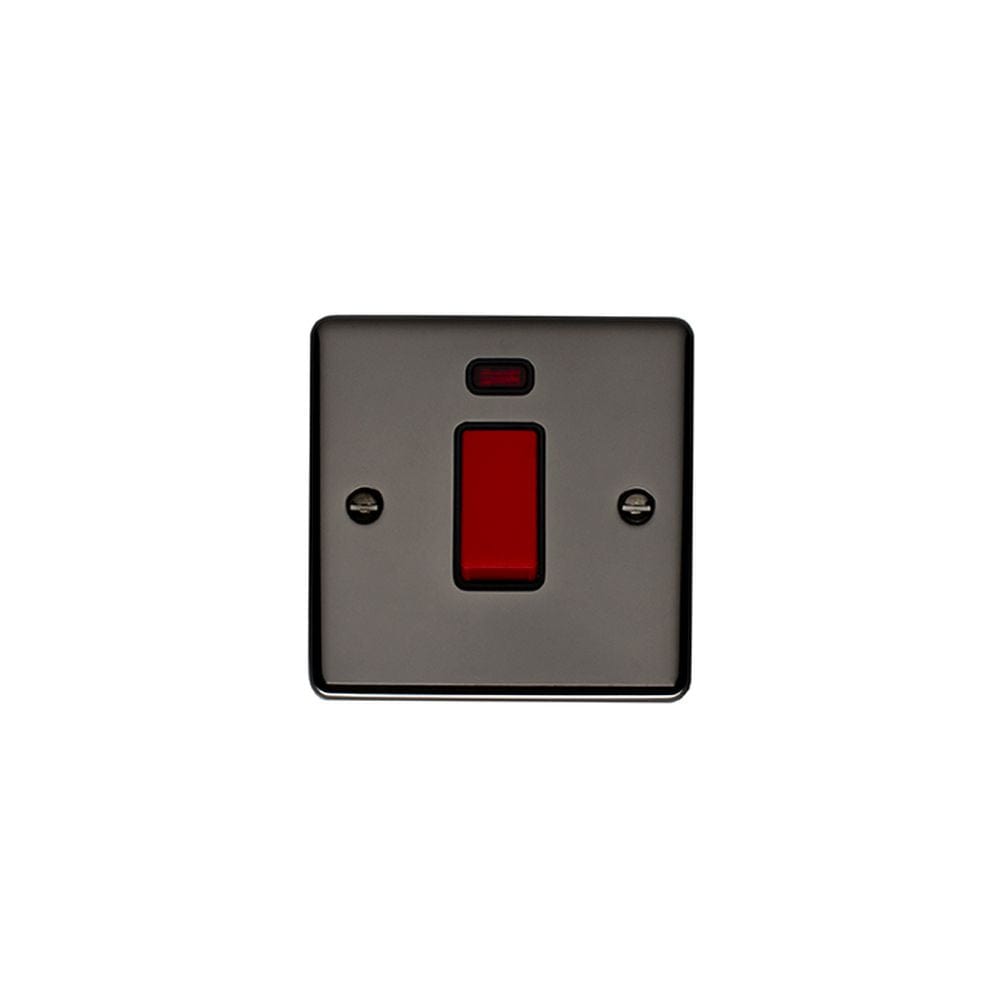 EuroLite Electrical Black Nickel / 45Amp Switch with Neon Indicator / (With Black Trim) Eurolite Enhance Decorative 45Amp Switch with Neon Indicator - Black Nickel (With Black Trim)