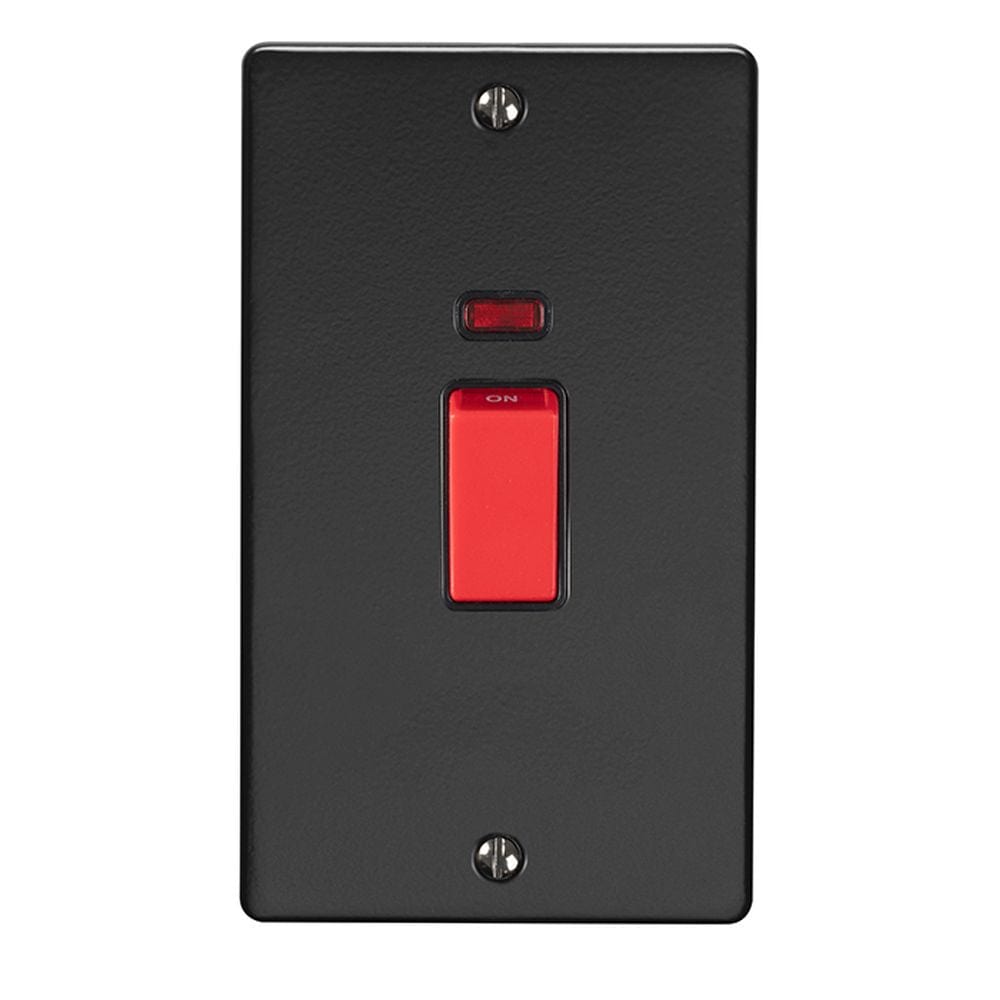 EuroLite Electrical Matt Black / 45Amp Switch with Neon Indicator / (With Black Trim) Eurolite Enhance Decorative 45Amp Switch with Neon Indicator - Matt Black (With Black Trim)